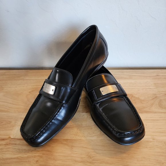 Coach Shoes - Coach Women's Black Lora Spazzolato 7.5 B Slip On Leather Penny Loafers